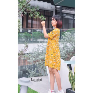 Đầm babydoll hoa vàng