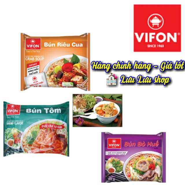 (HCM - Mua nhiều giảm giá ) Bún ăn liền Vifon vị tôm/ riêu cua thịt thật