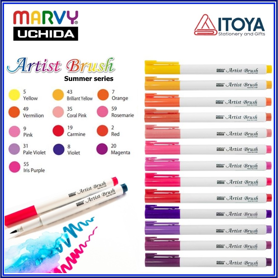 Bút cọ màu Marvy Artist Brush 1100 (Summer series)