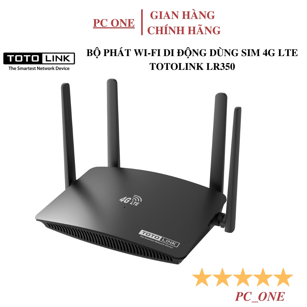 Bộ Phát Wi-Fi Di Động Dùng Sim 4G LTE Totolink LR350 - Hàng chính hãng