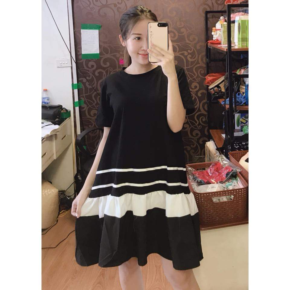 Đầm bầu thời trang dạo phố BCA1162, Váy bầu mùa hè chất cotton