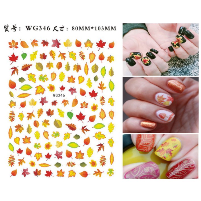 Sticker HÌNH HOA LÁ dán móng 7