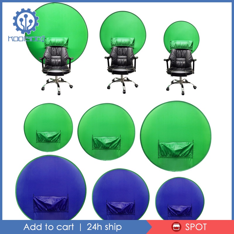 [Koolsoo2] Vải Nền Màn Hình Bật Lên Màu Xanh Lá / Xanh Dương Cho Ghế Zoom