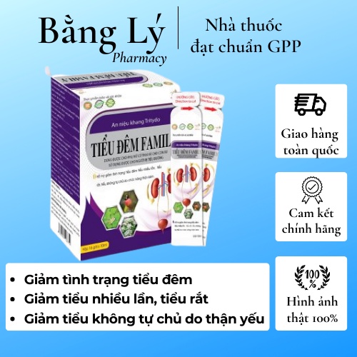 Tiểu đêm Family - dùng được cho phụ nữ có thai và cho con bú, người bị tiểu đường (Hộp 16 gói x10ml)