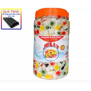 thạch rau câu trứng cút ngũ sắc tặng 5 ống hút