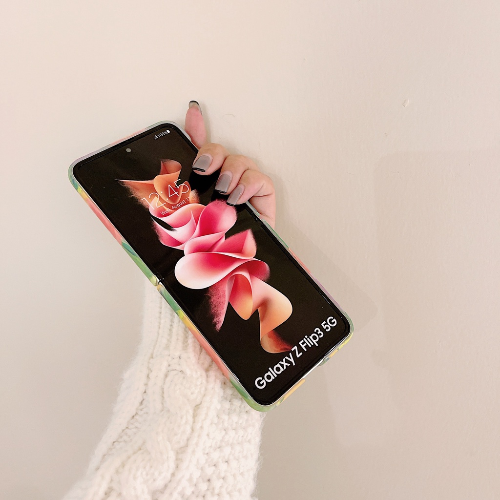 Ốp Điện Thoại Hình Bông Hoa Nhiều Màu Sắc Cho Samsung Z Flip 3 zflip3