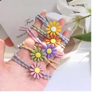 Dây Thun Cột Tóc Buộc Tóc Nữ Daisy Hoa Cúc Nhiều Màu Loại Đẹp - Phong Cách Hàn Quốc