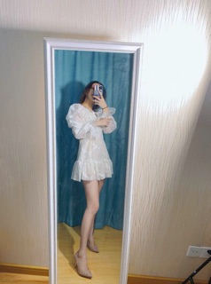 (Order) VÁY REN TAY BỒNG RETRO CHÉO LƯNG (ảnh thật)