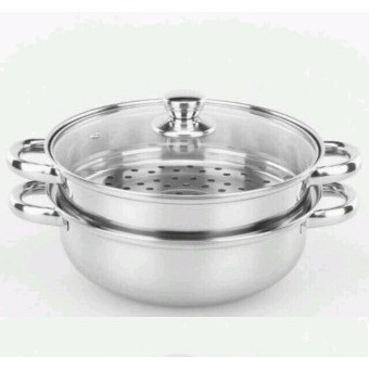 [GIÁ SỐC] Nồi Hấp Inox 2 Tầng NOX Cao Cấp Nắp Kính Fi 28 Cm Tiện Lợi Dễ Lau Chùi