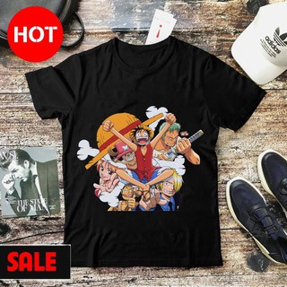 ⚡️FREESHIP⚡️Áo Thun In Hình Băng Hải Tặc Mũ Rơm One Piece 2 Mẫu Trắng Và Đen Cực Đẹp - One Piece