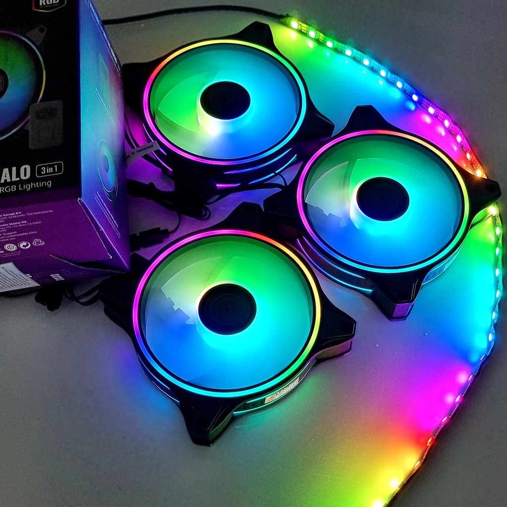 Bộ 3 Fan Cooler Master MASTERFAN MF120 HALO