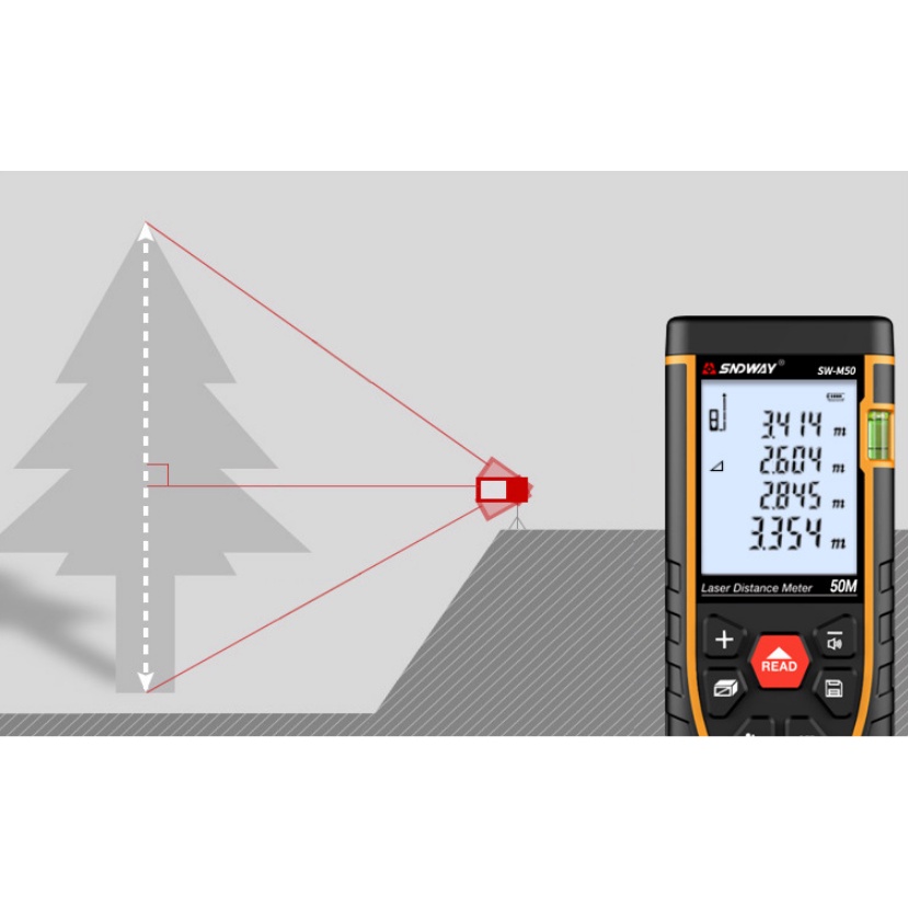 Máy đo khoảng cách bằng Laser SNDWAY độ chính xác cao tặng kèm pin và túi đựng 50M 100M