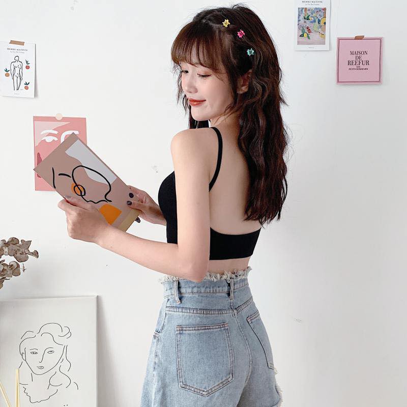 Áo bra gân màu khoét lưng sâu sang chảnh Tập gym, yoga dáng croptop M01 nội y giá tốt