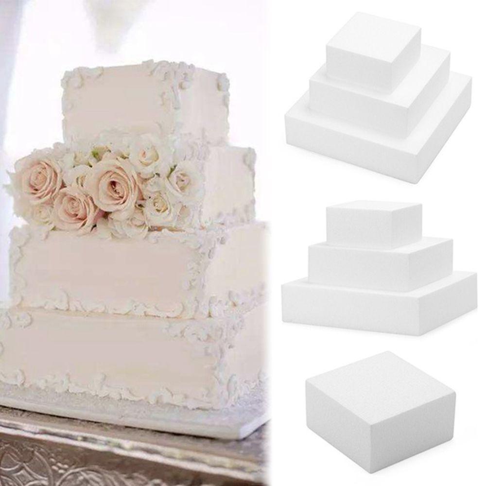 Khuôn Xốp Polystyrene Hình Vuông Làm Bánh Kem Trang Trí Đám Cưới DIY
