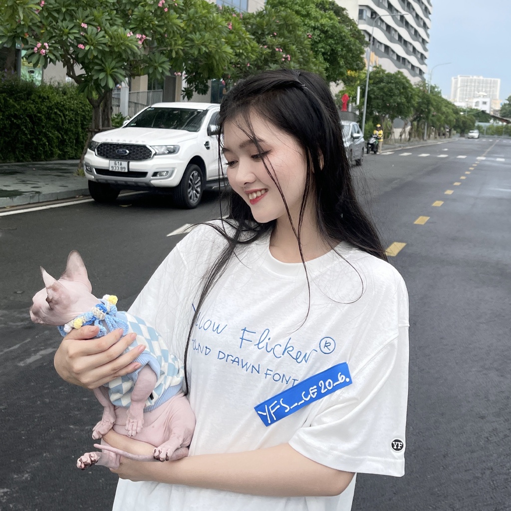 Áo thun tay ngắn YELLOW FLICKER Hand drawn unisex