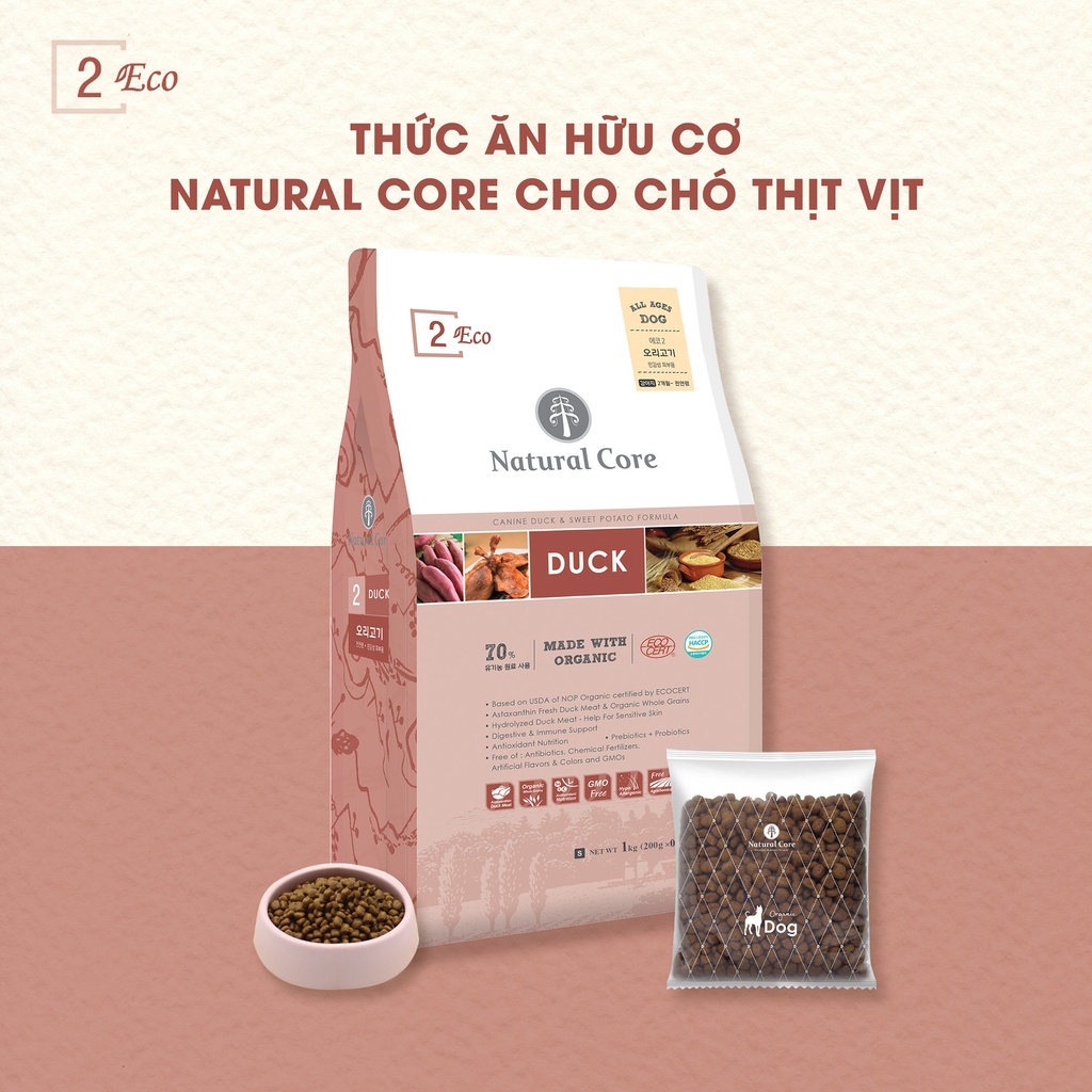 Natural Core-Thức ăn cho chó vị thịt vịt-1kg,2kg