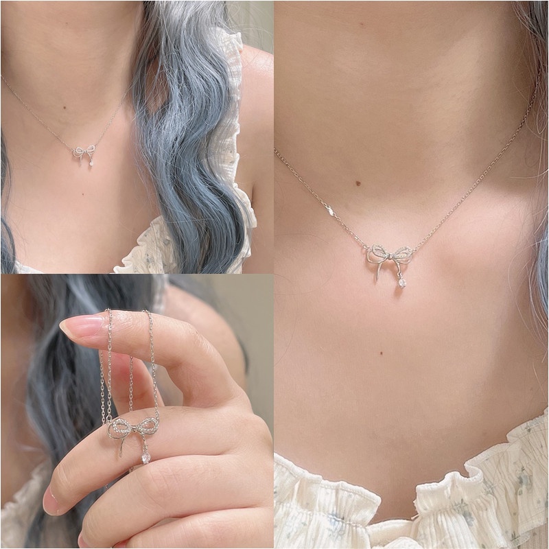 Vòng cổ Đeo Cổ Họa Tiết Nơ Dễ Thương Bắt Mắt