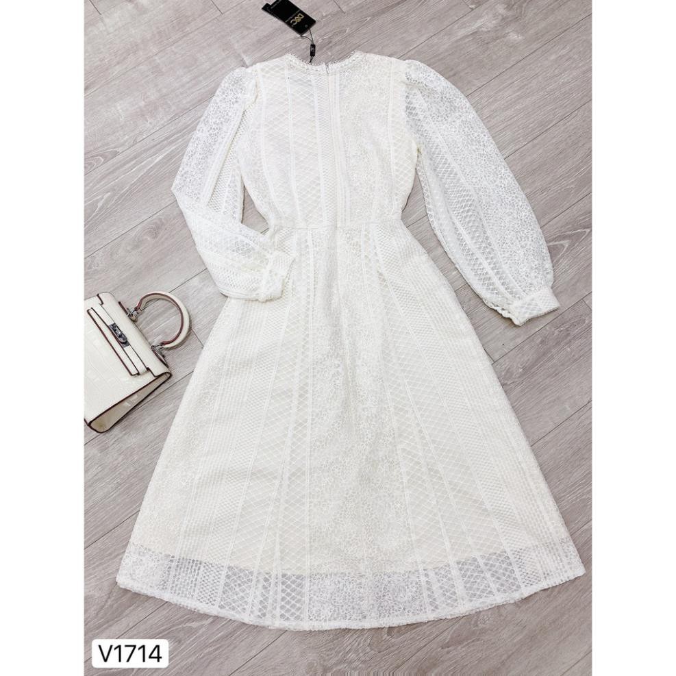 [VÁY ĐI TIỆC CAO CẤP] Váy ren nữ xòe trắng kem - váy ren thiết kế | BigBuy360 - bigbuy360.vn