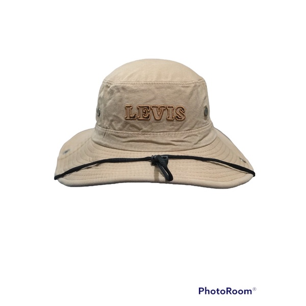 Mũ vành kaki thêu logo LE VIS , nón vành gấp gọn tiện lợi