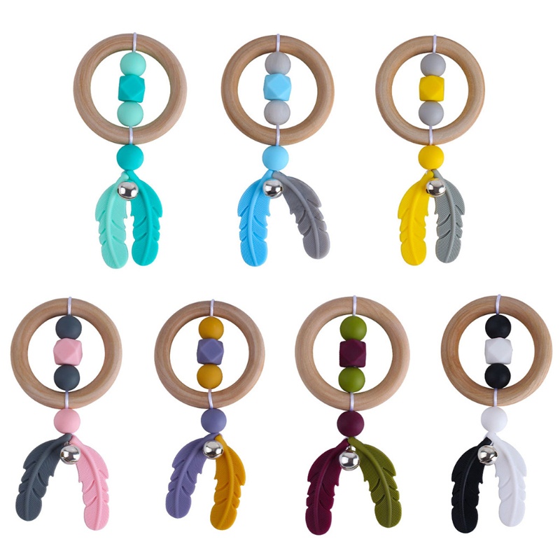 Đồ Chơi Lục Lạc Silicone Không BPA Cho Bé Sơ Sinh Gặm Nướu