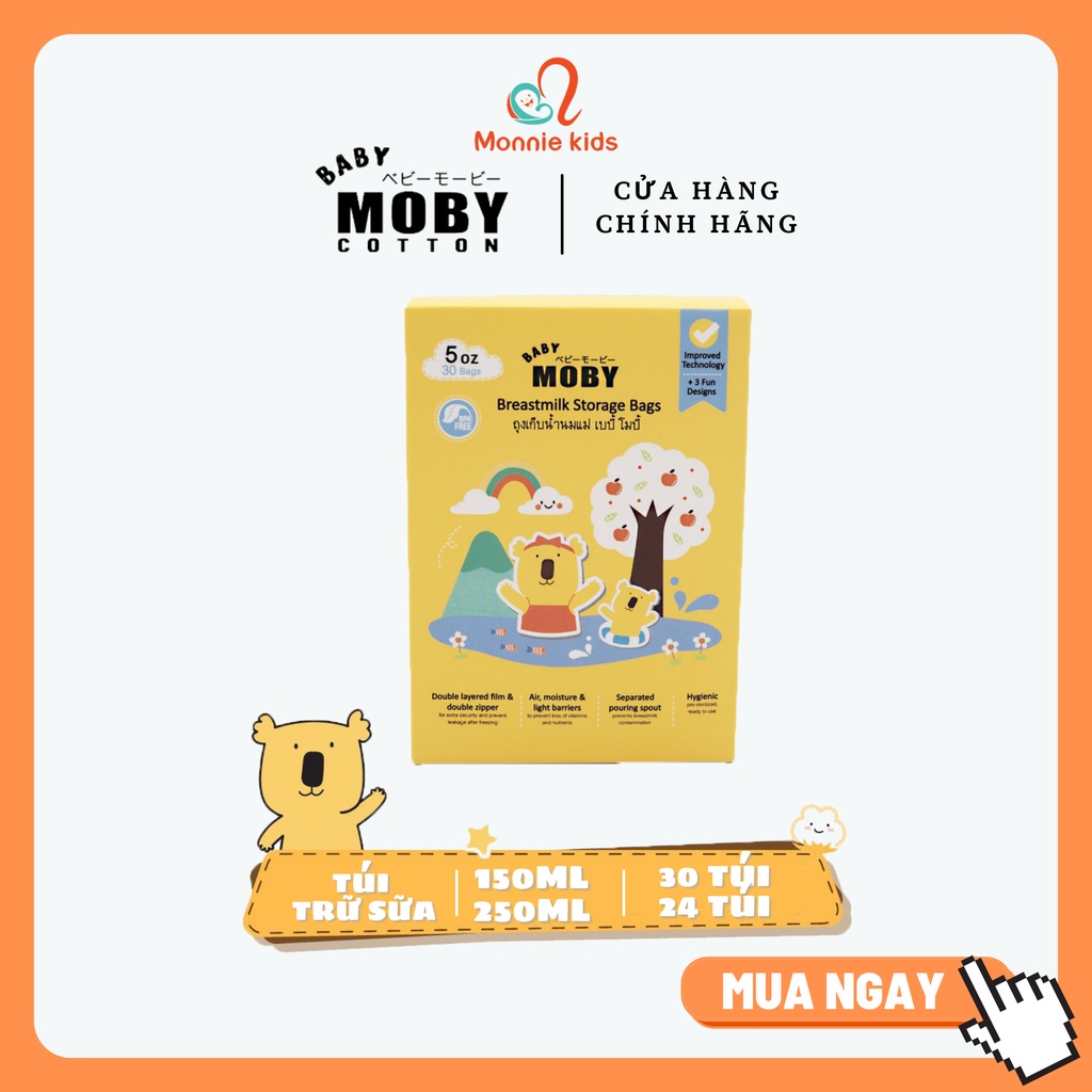 TÚI TRỮ SỮA MOBY BABY 150ML/240ML