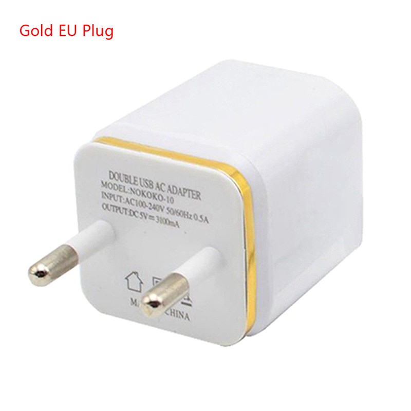 Củ Sạc 2 Cổng Usb 5v 2.1a / 1a Cho Iphone Samsung Jelly