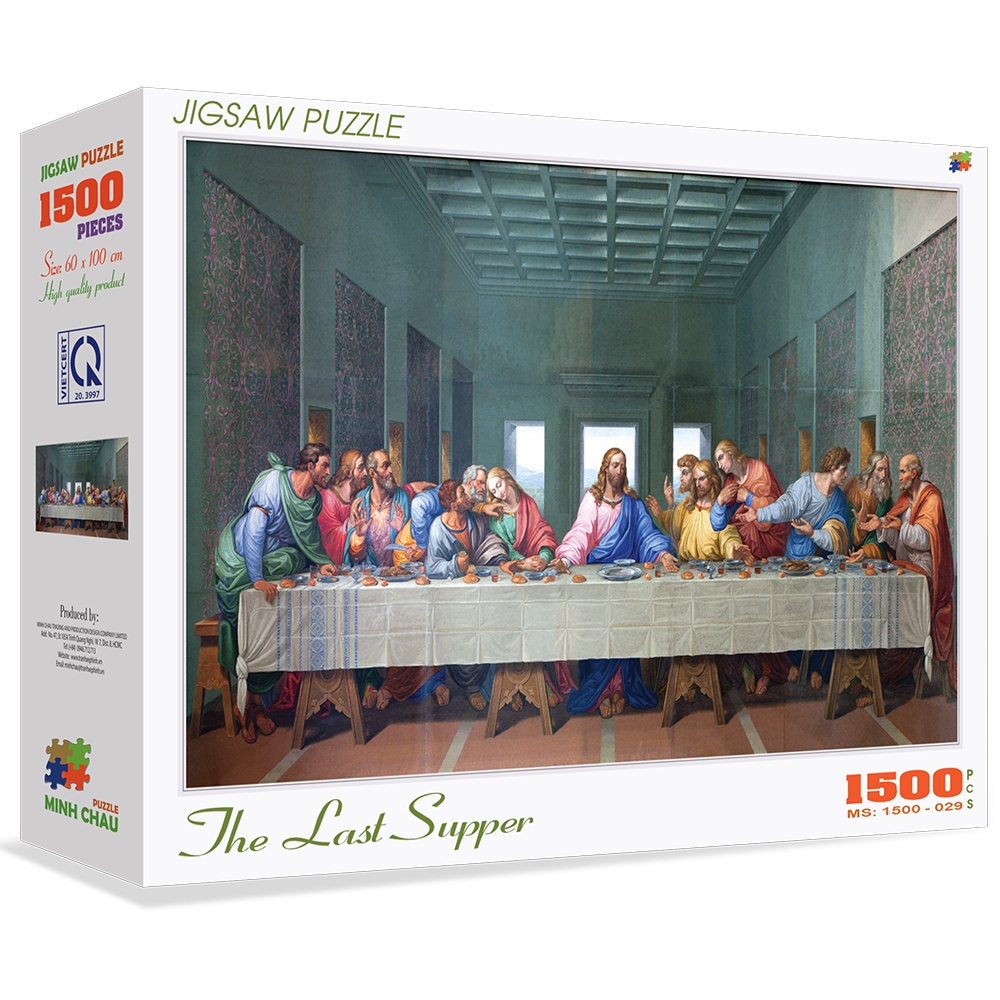 [Mã BMBAU50 giảm 10% đơn 99k] Bộ tranh xếp hình cao cấp 1500 mảnh ghép (60x100cm) – The Last Supper