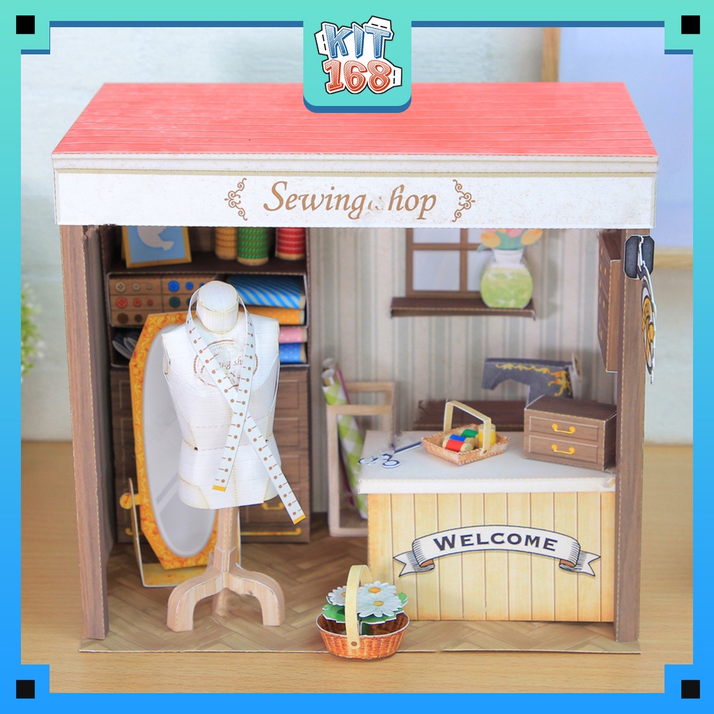 Mô hình giấy kiến trúc Cửa hàng may vá