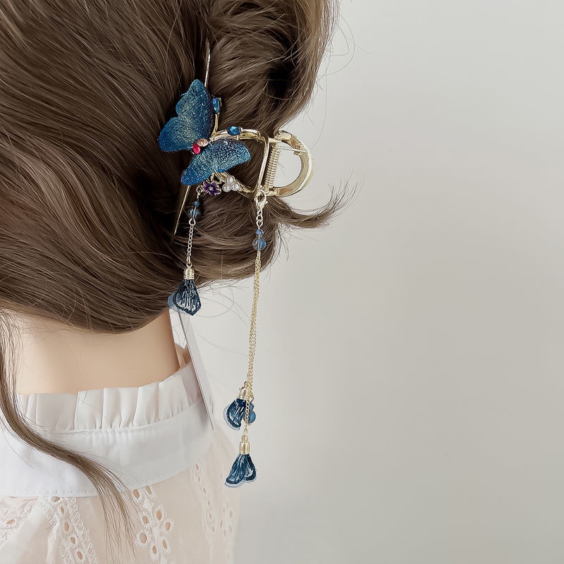 Kẹp Tóc Bướm Xanh Phong Cách Trung Hoa Cho Bé Gái