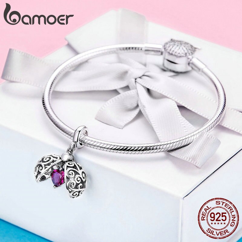 Mặt Dây Chuyền Bamoer bạc 925 Hình Lồng Chim Treo Trái Cấm Huyền Bí Xinh Xắn