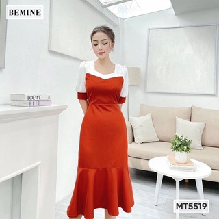 Đầm đuôi cá phối cổ vuông BEMINE MT5519