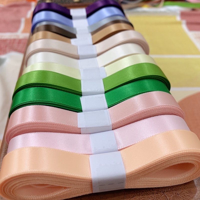 5m Ruy băng lụa satin 1,2cm -2cm nhiều màu