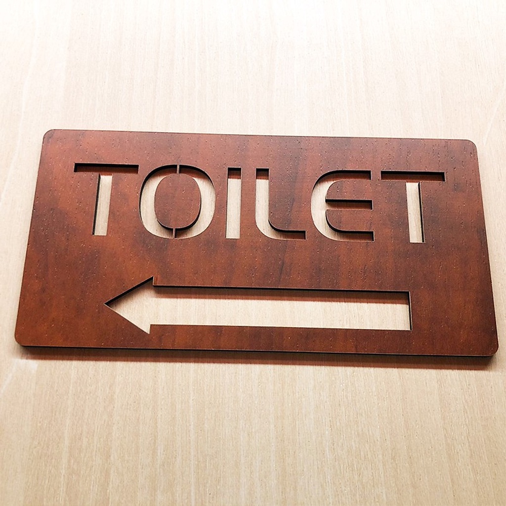 Bảng toilet treo tường tranh gỗ chỉ dẫn phòng vệ sinh WC - Nhận thiết theo yêu cầu