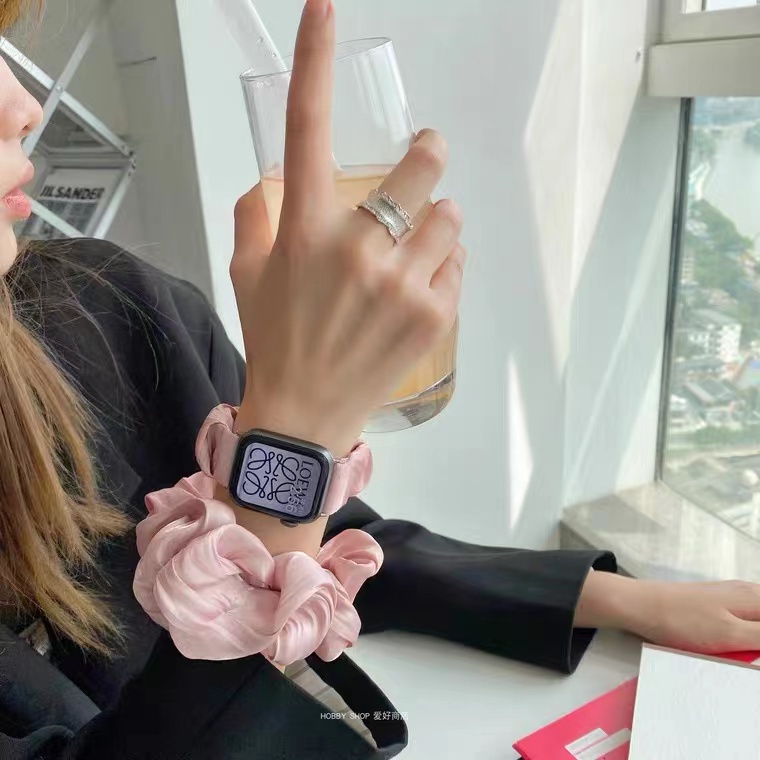 Dây Đeo Đồng Hồ Dạng Dây Cột Tóc Co Giãn Cho Apple Watch Series 7 6 SE 5 4 3 2 1 38mm 40mm 42mm 44mm 45mm 41mm