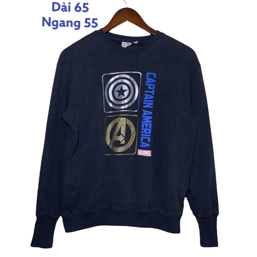 Áo nỉ cổ tròn sweater hiệu MARVEL chính hãng secondhand
