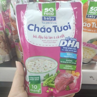 Cháo tươi dinh dưỡng SG Food cho bé từ 6 tháng 10 tháng 12 tháng