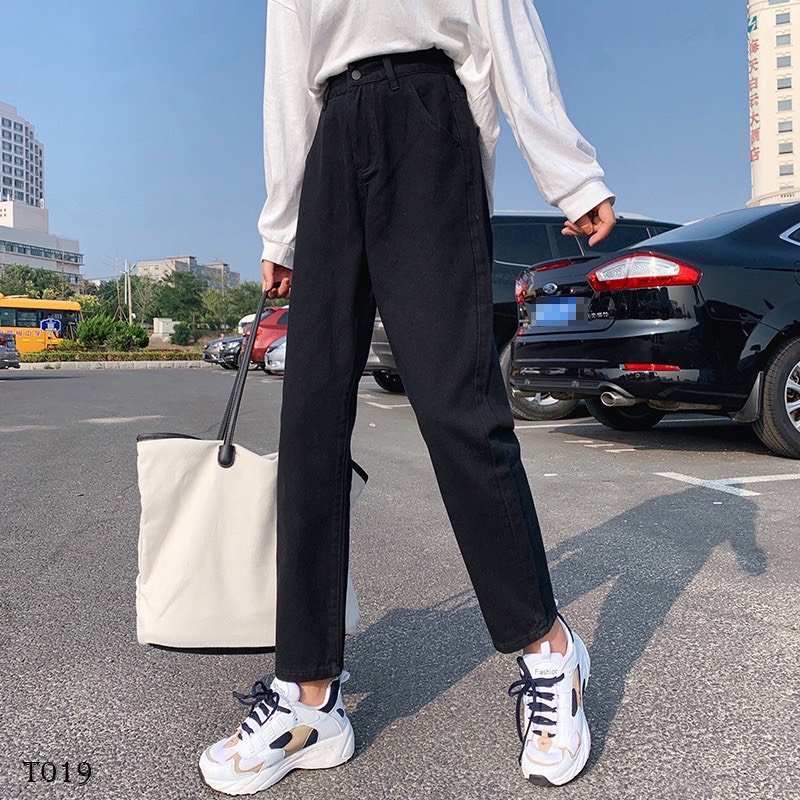 Quần Bò , Dáng Baggy Jean Nữ , Lưng Cao Không Co Giãn,Siêu hot