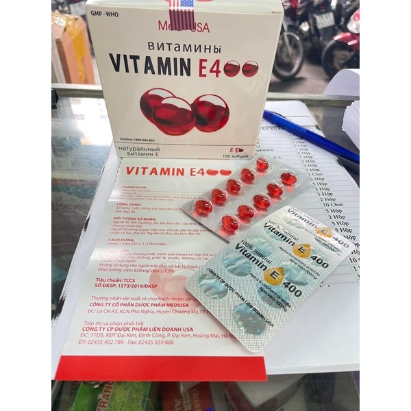 VITAMINE E4 ĐỎ ( HỘP 100 VIÊN )