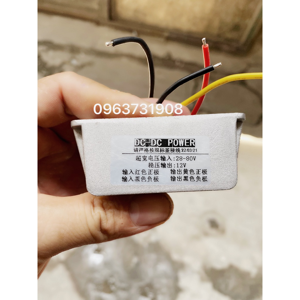 Thiết bị chuyển đổi dòng điện 60V xuống 12V 10A chống nước