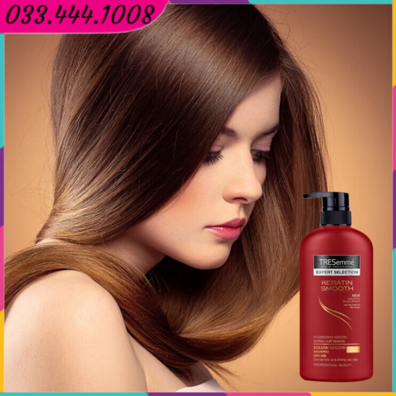 Combo  Gội + Xả TRESEMME Keratin Smooth  Dưỡng tóc khô xơ rối Công thức chuẩn salon Vào Nếp Suôn Mượt