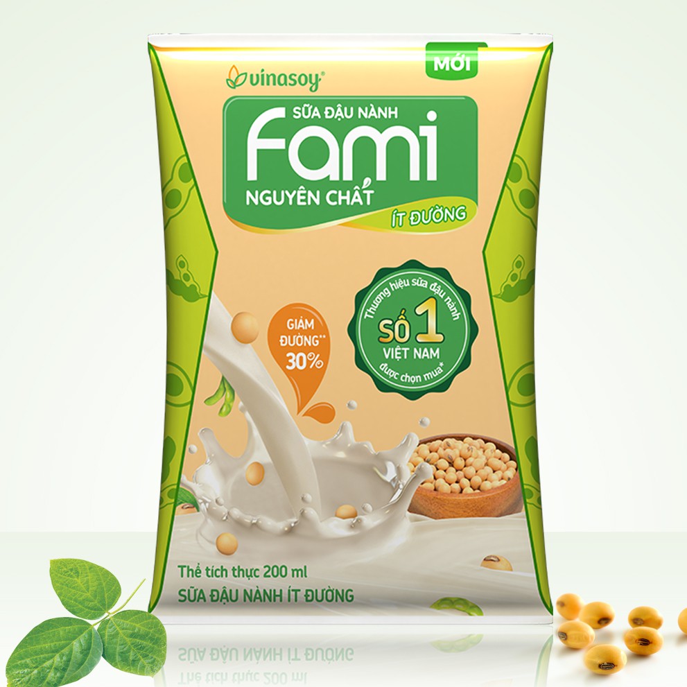 Sữa Bịch Đậu Nành Fami Nguyên Chất Ít Đường / Fami Canxi