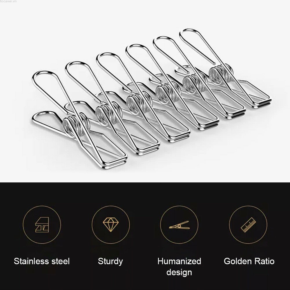 Set 60 Kẹp Quần Áo Bằng Thép Không Gỉ Tiện Dụng Chất Lượng Cao