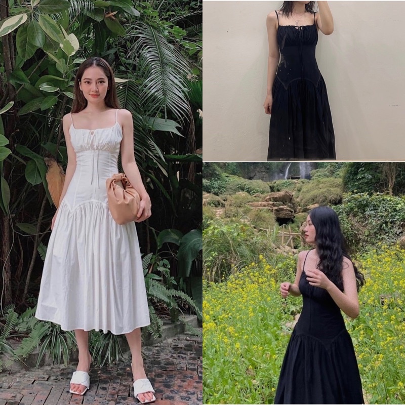 NAPUBEE VÁY MAXI TRẮNG HAI DÂY ĐI BIỂN ĐẦM DỰ TIỆC THIẾT KẾ CAO CẤP REBEL DRESS