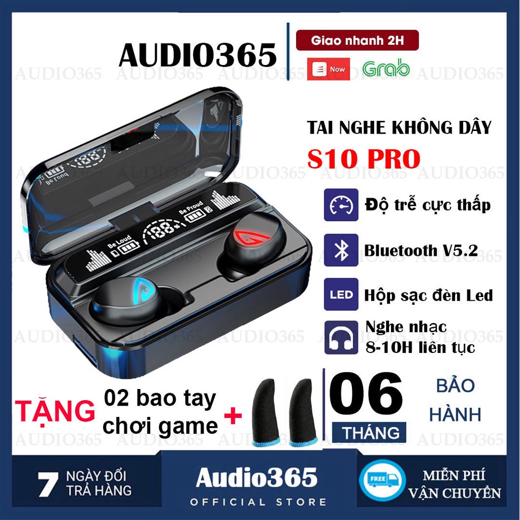 Tai nghe bluetooth gaming S10 Pro cao cấp, cảm ứng, hỗ trợ đàm thoại, nghe nhạc, kiêm sạc dự phòng -Nim007