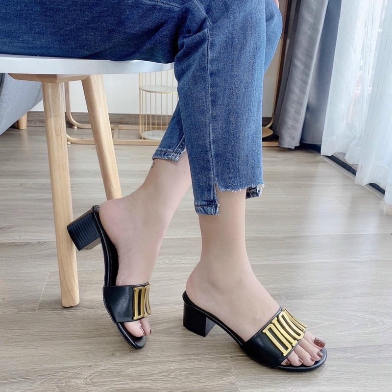 Dép guốc nữ- guốc gót vuông DIOR hàng mới về