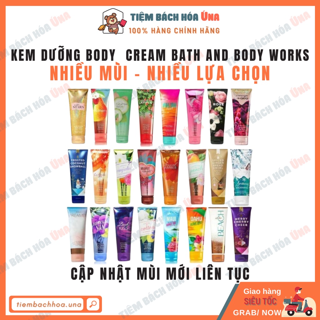 Kem dưỡng thể body cream Bath and Body Works BBW nhiều mùi cấp ẩm và làm mềm da hàng Mỹ - Usa