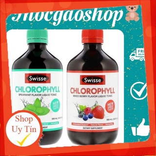 Nước diệp lục Swiss Chilorophyll đủ vị bạc hà và hoa quả 500ml giúp làm sạch và thanh lọc cơ thể Úc