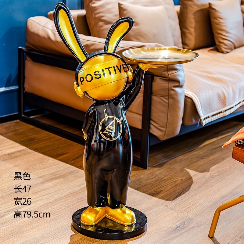( hàng có sẵn )tượng thỏ bồi bàn decor cao cấp