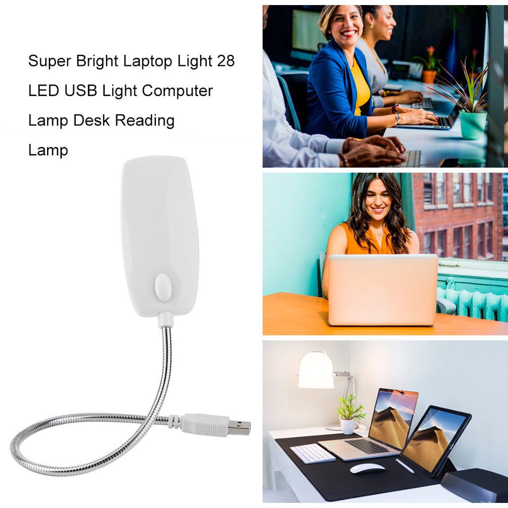 ⚡miễn phí vận chuyển⚡ Đèn Led Laptop 28 Bóng Siêu Sáng Để Bàn Nguồn USB Thân Hợp Kim Uốn Dẻo
