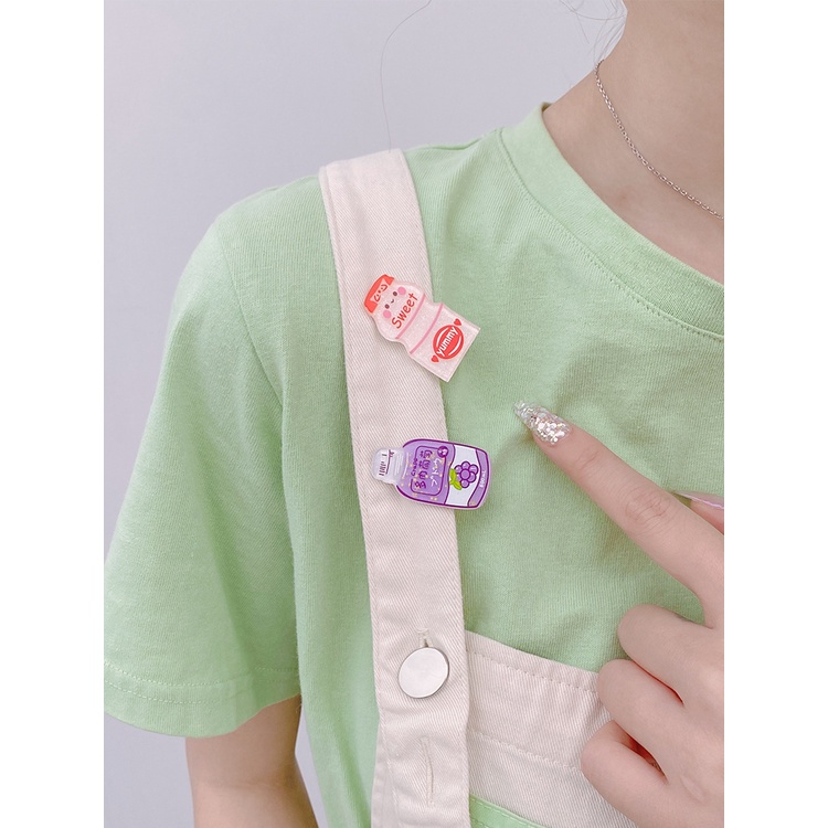 Set 10 Kẹp Tóc Hình Chai Nước Hoạt Hình Xinh Xắn Cho Nữ